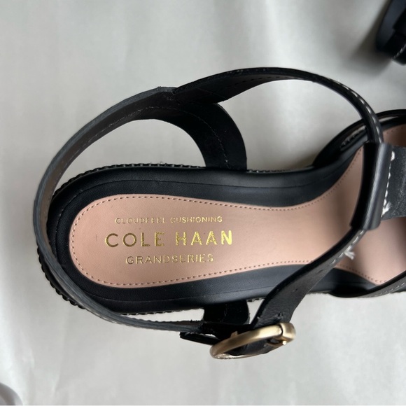 COLE HAAN Womens Black Platform Cloudfeel Wedge Espadrille Shoes 10B​ - Picture 3 of 8